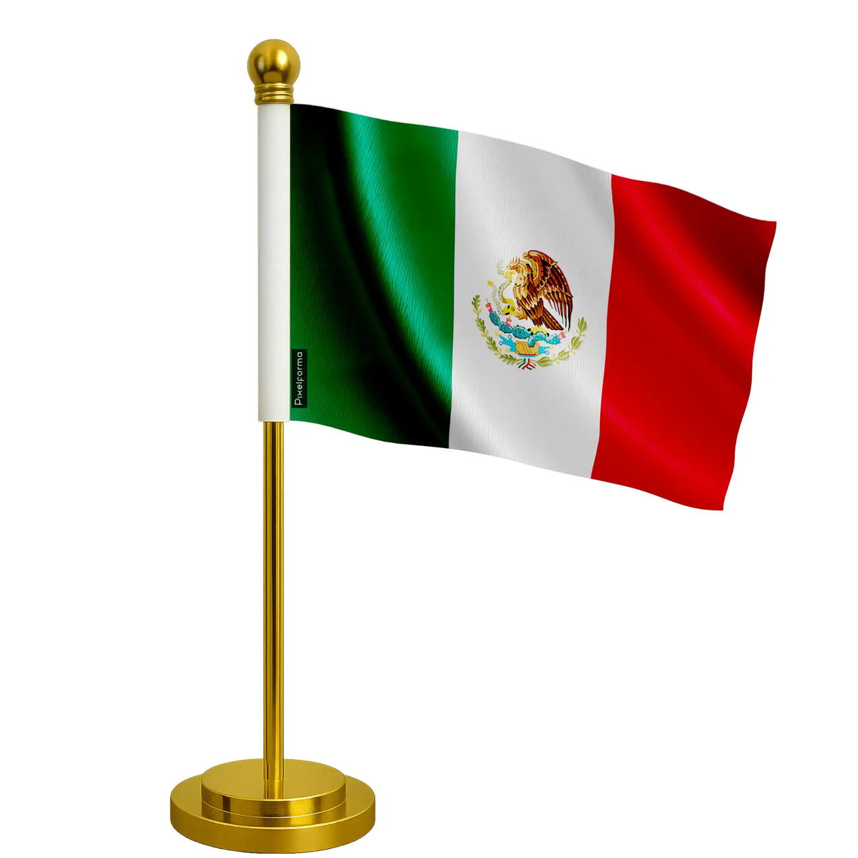 Drapeau bureau mexique polyester socle acier inoxydable