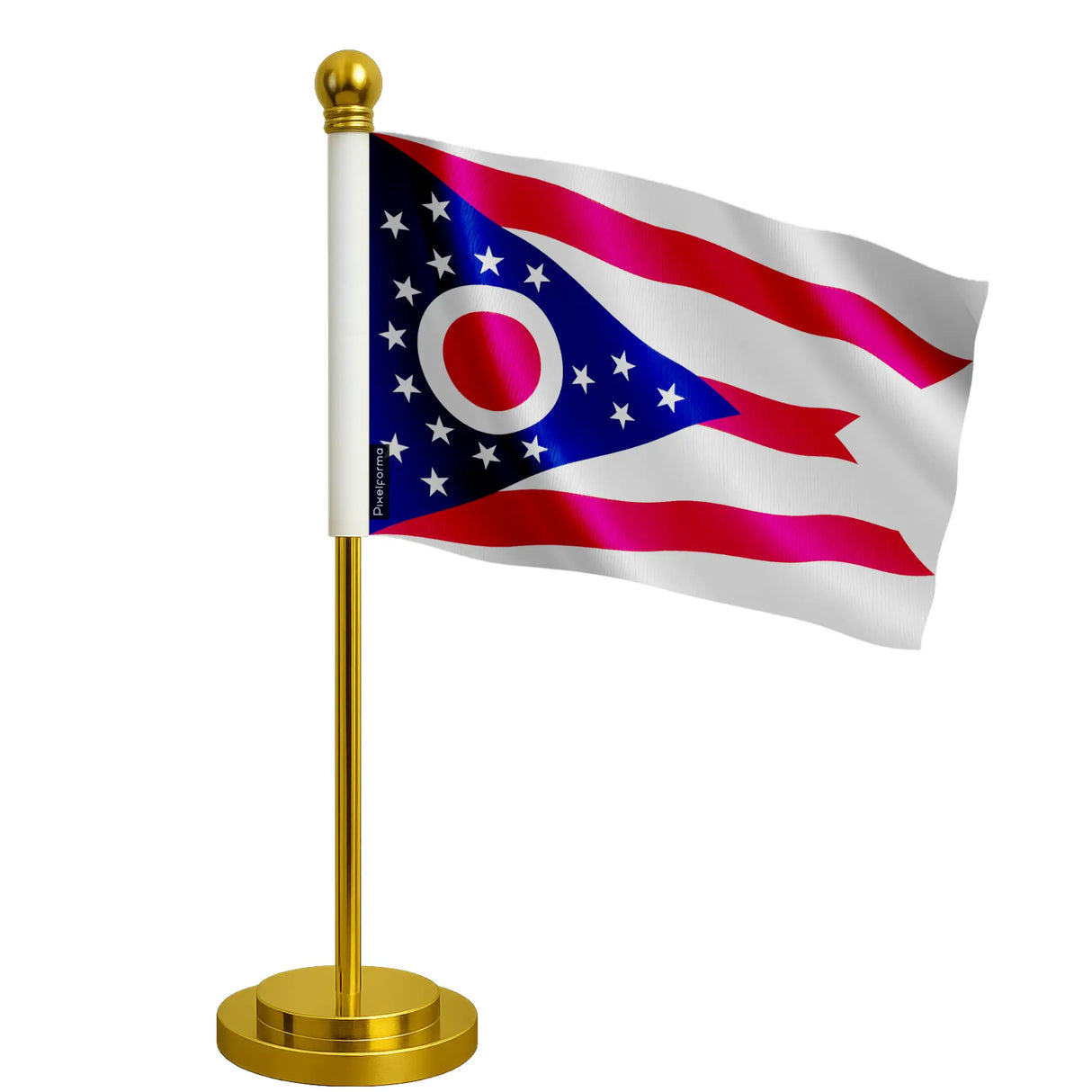 Drapeau bureau ohio polyester socle acier inoxydable