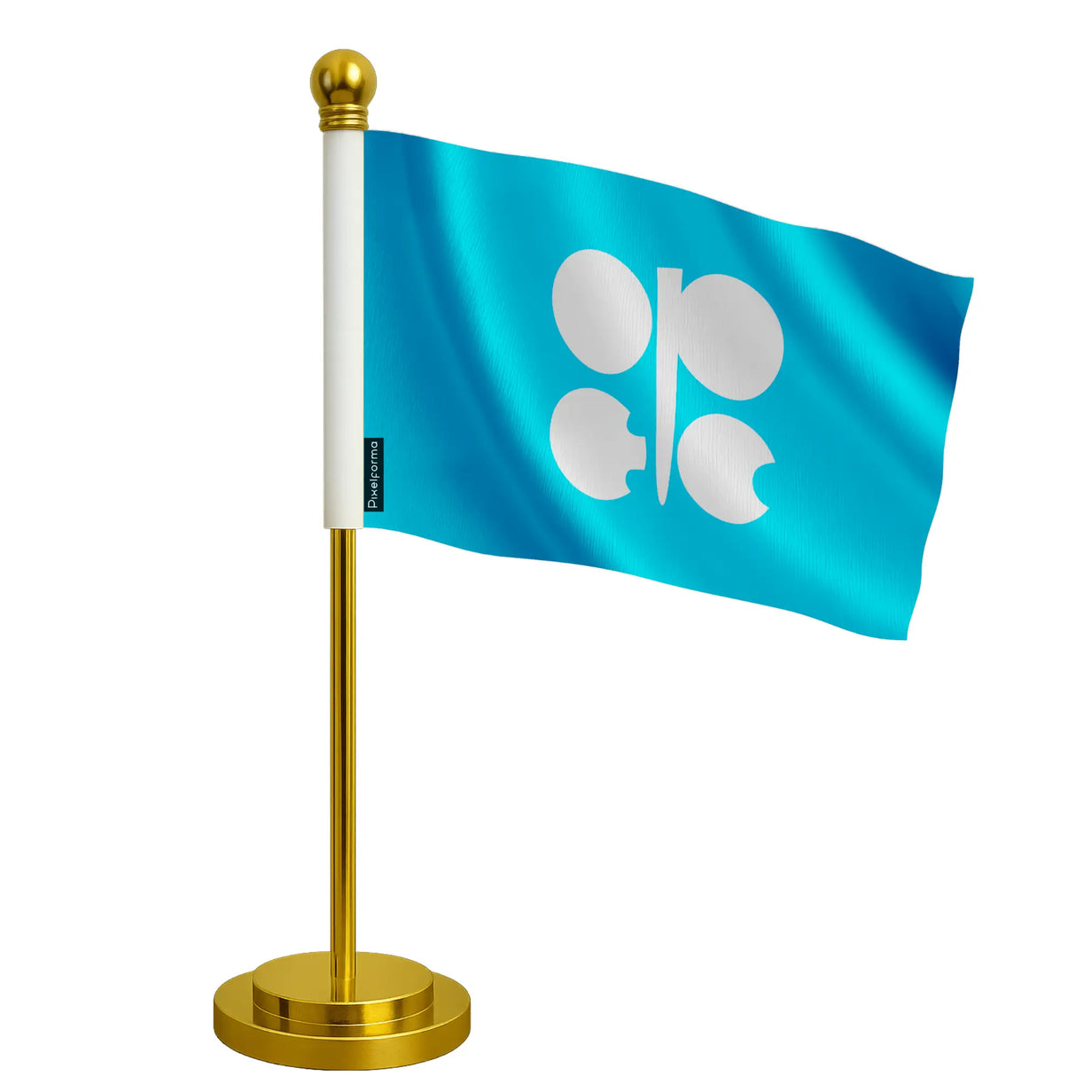 Drapeau bureau opep polyester socle acier inoxydable