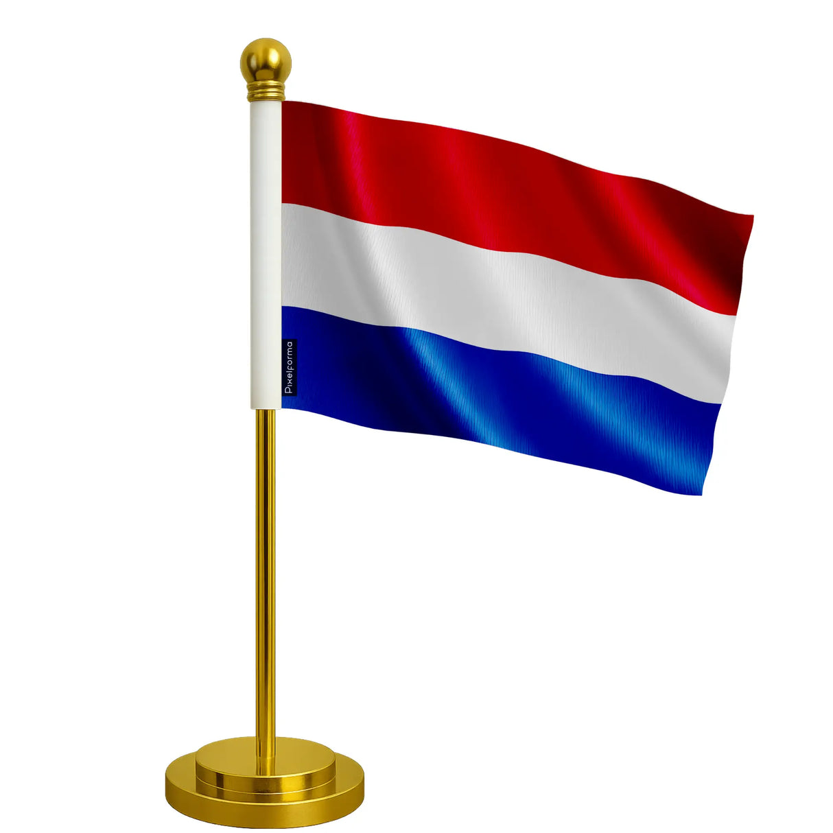 Drapeau bureau pays-bas polyester socle acier inoxydable