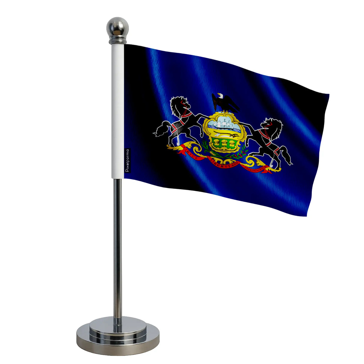 Drapeau bureau pennsylvanie polyester socle acier inoxydable