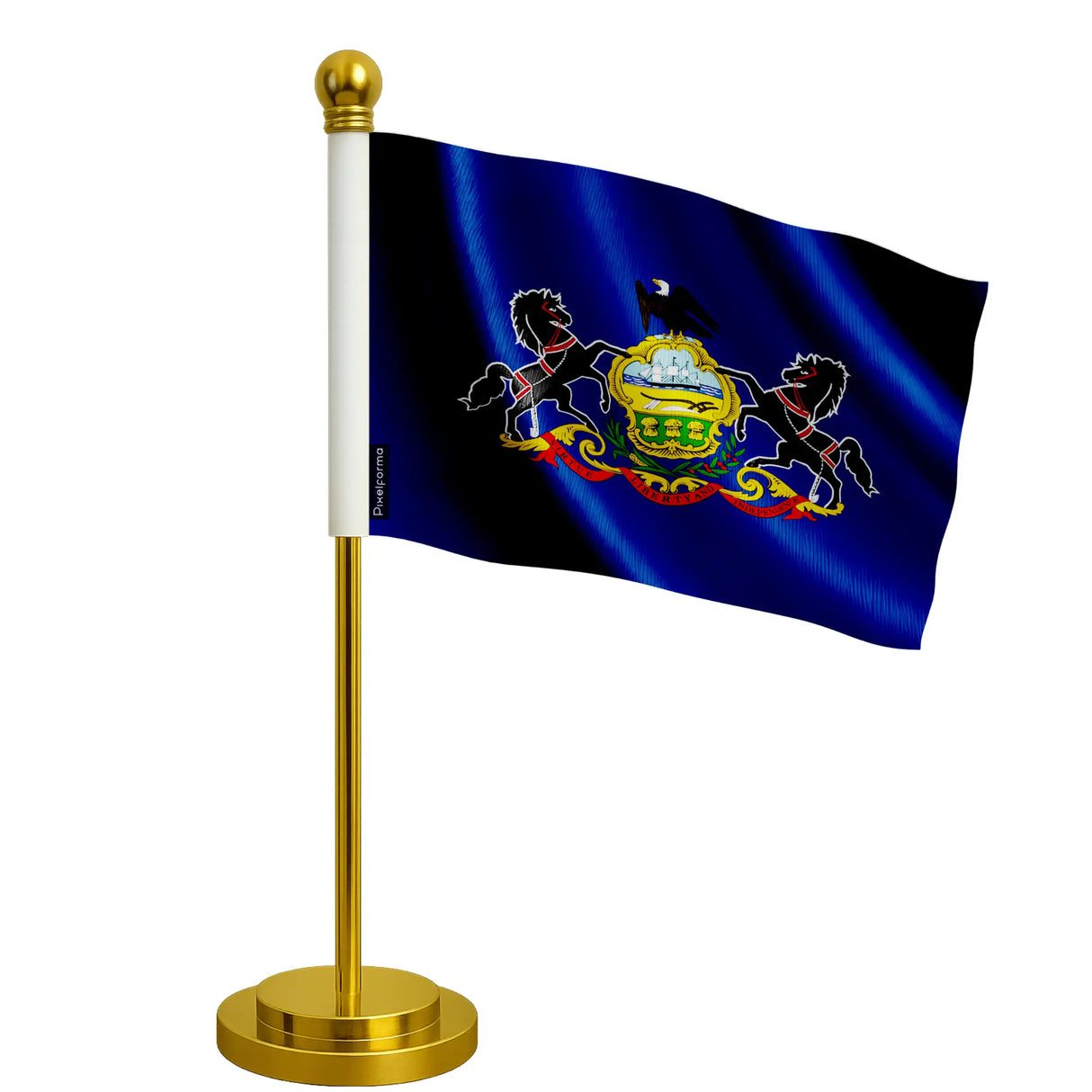 Drapeau bureau pennsylvanie polyester socle acier inoxydable