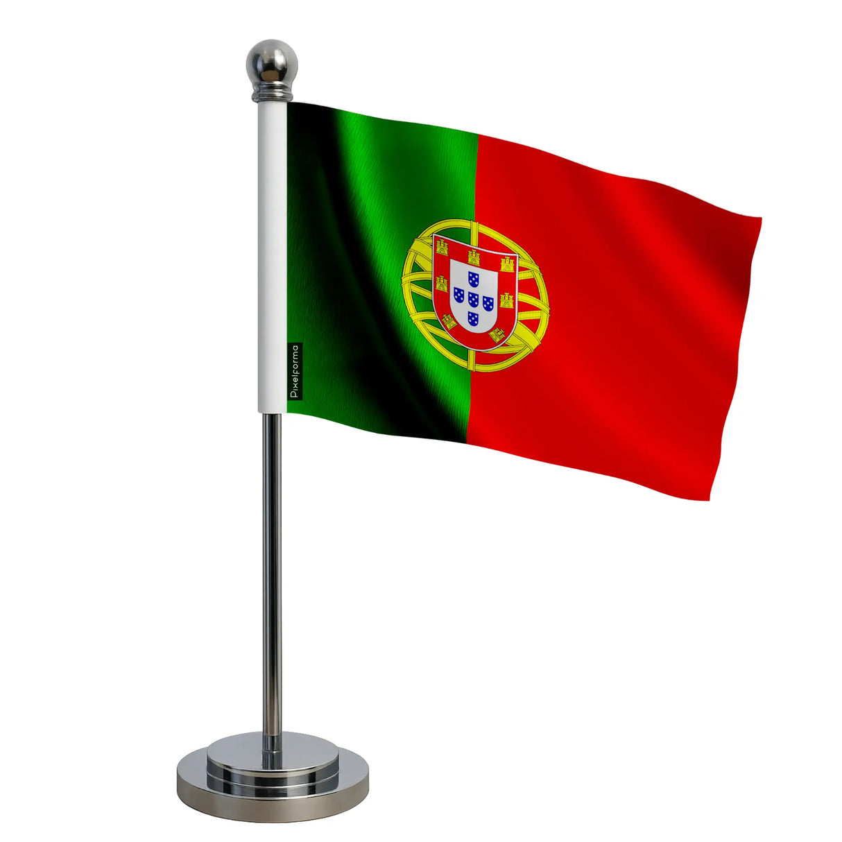 Drapeau bureau portugal polyester socle acier inoxydable