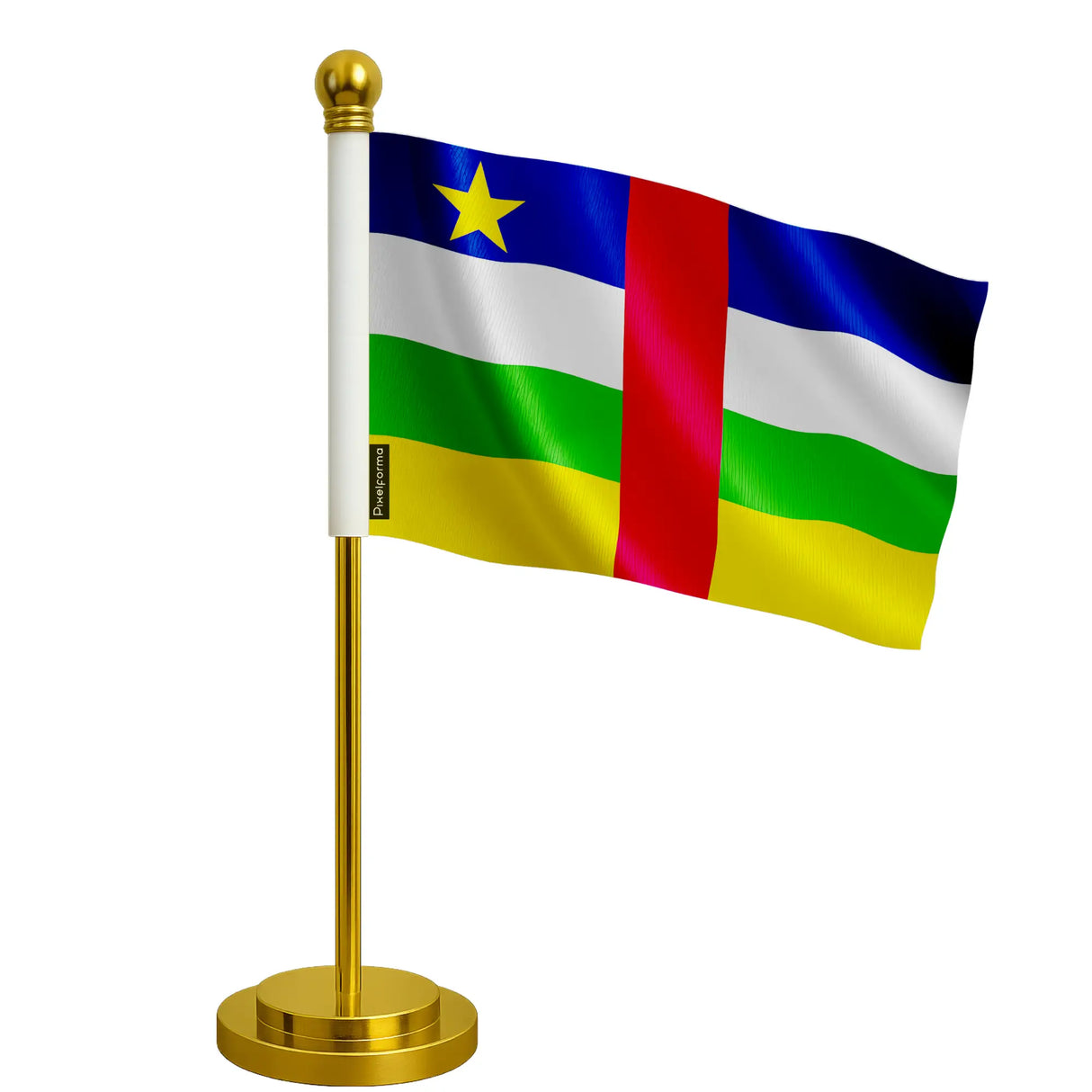 Drapeau bureau république centrafricaine polyester socle acier