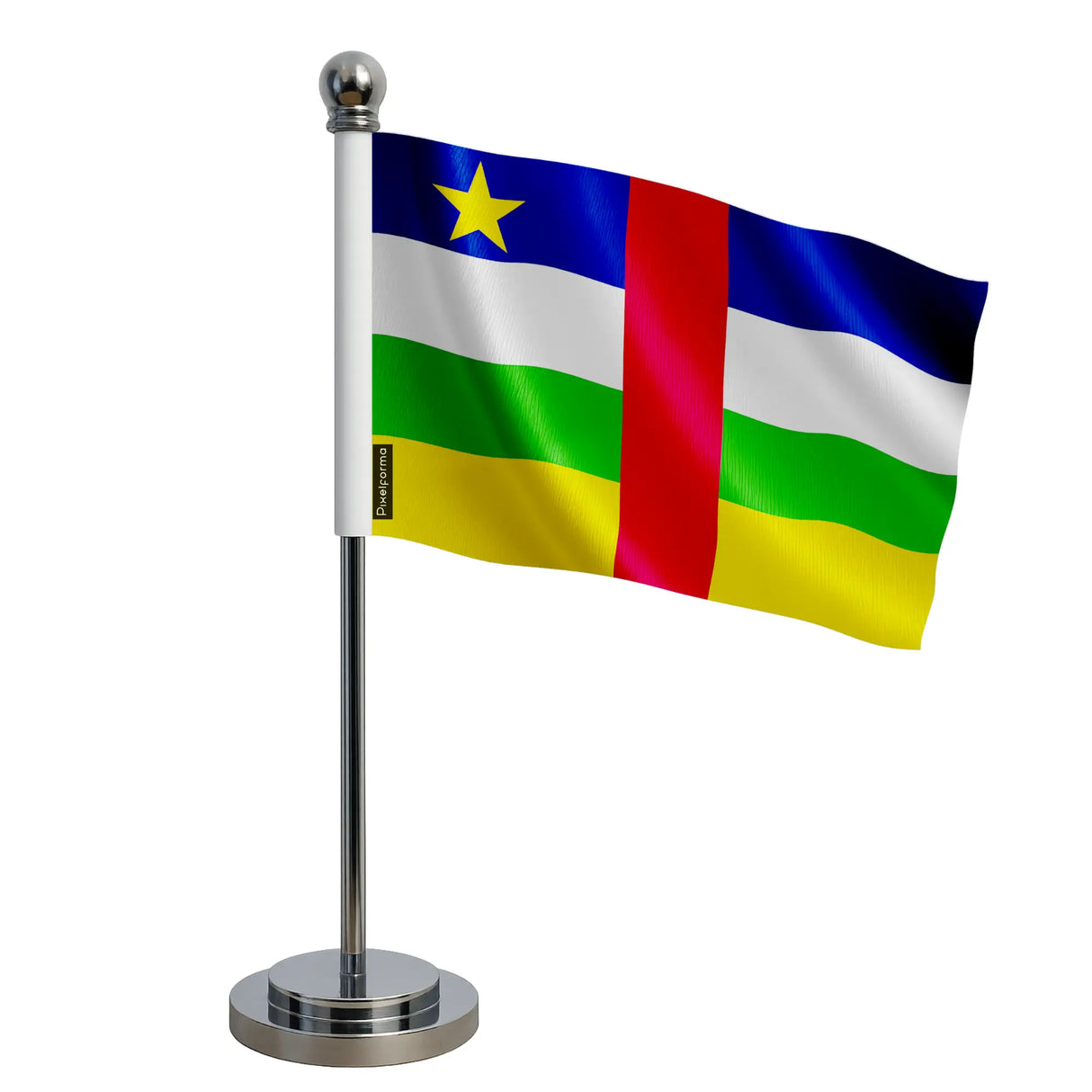 Drapeau bureau république centrafricaine polyester socle acier