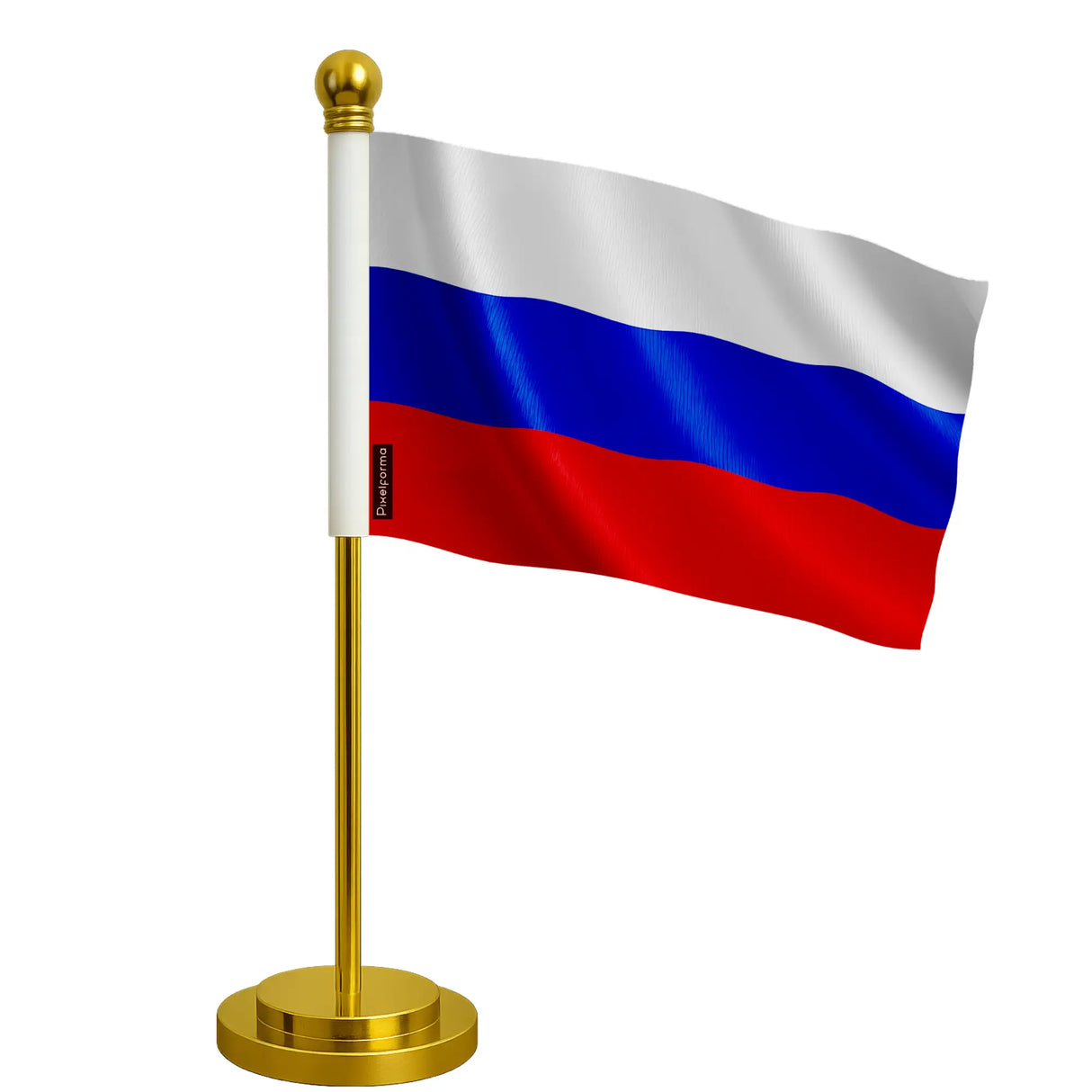 Drapeau bureau russie polyester socle acier inoxydable