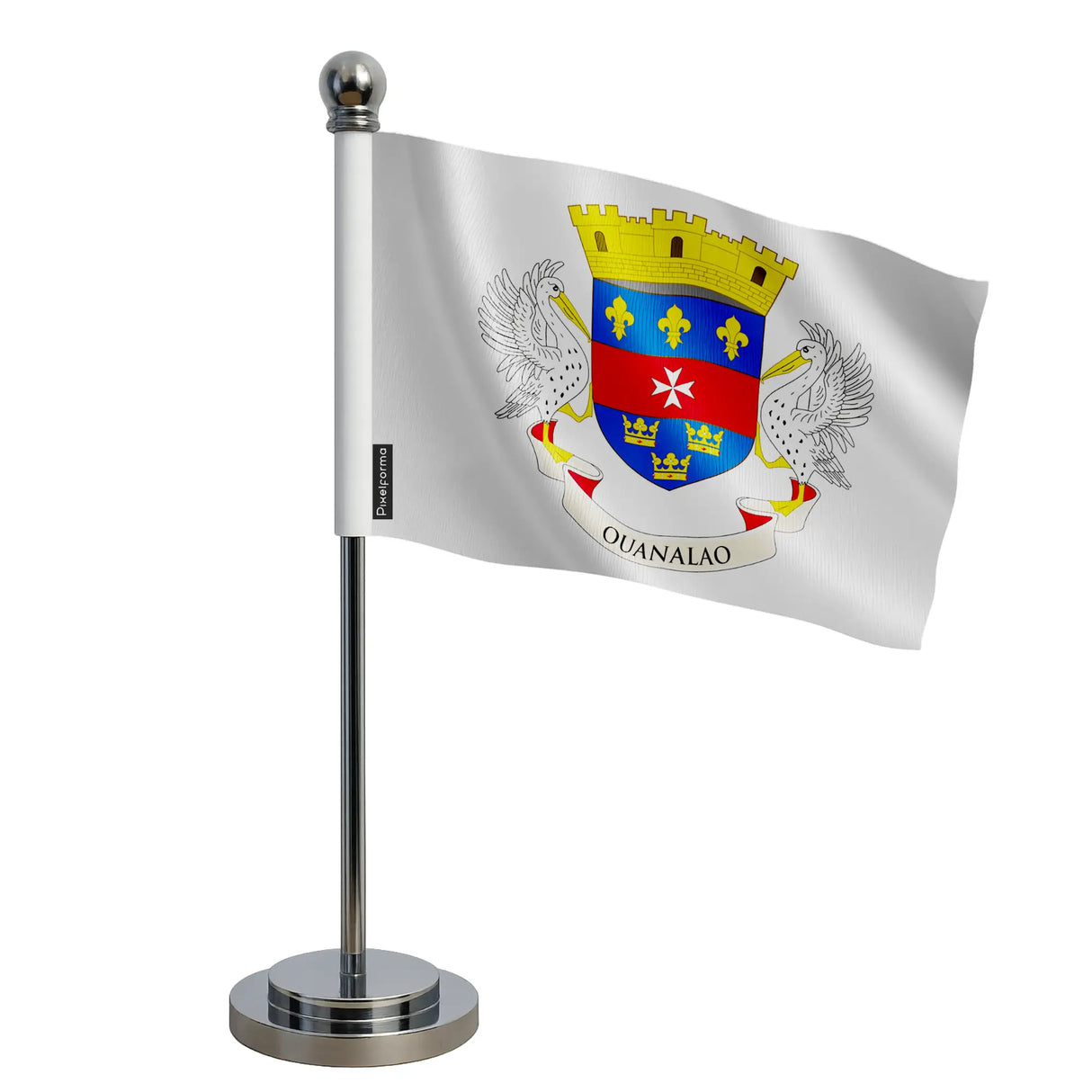 Drapeau bureau saint-barthélemy polyester socle acier