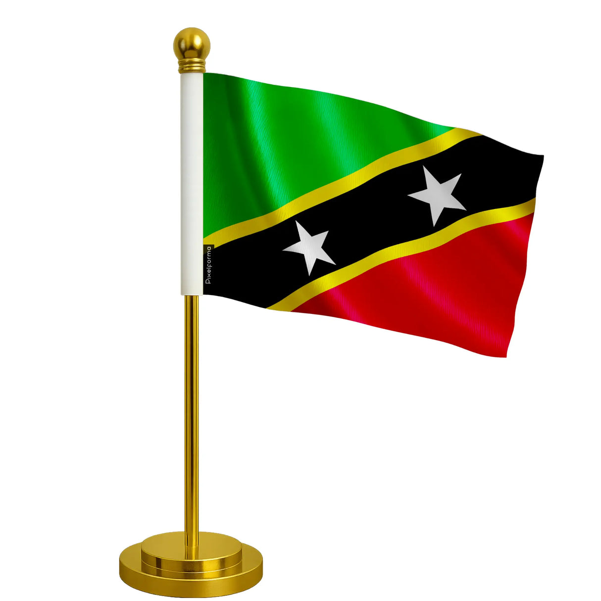 Drapeau bureau saint-christophe-et-niévès polyester acier inoxydable