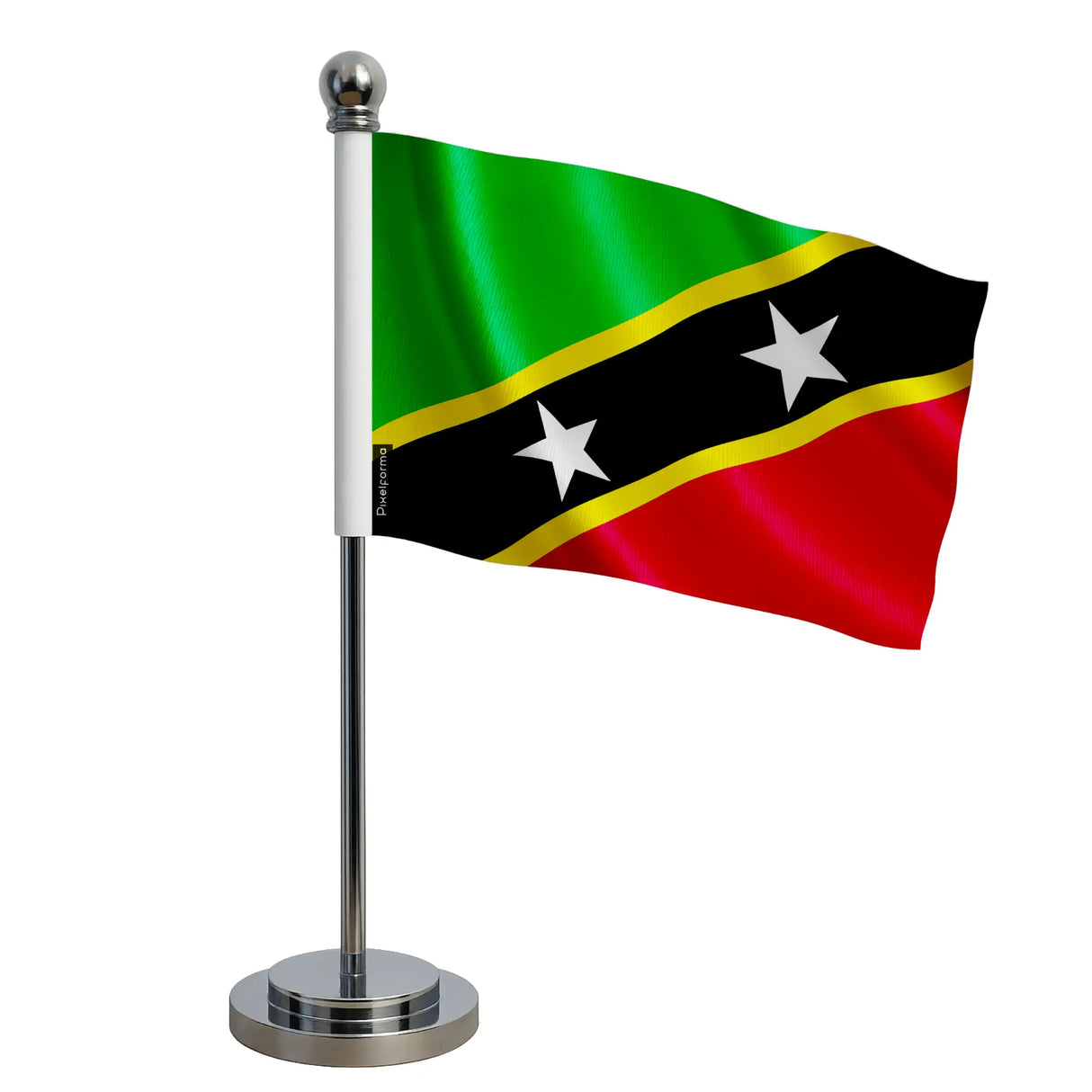 Drapeau bureau saint-christophe-et-niévès polyester socle inox