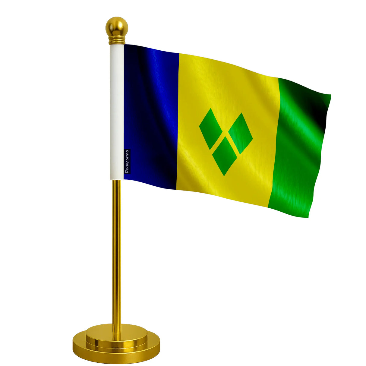 Drapeau bureau saint-vincent-et-les-grenadines polyester acier inoxydable