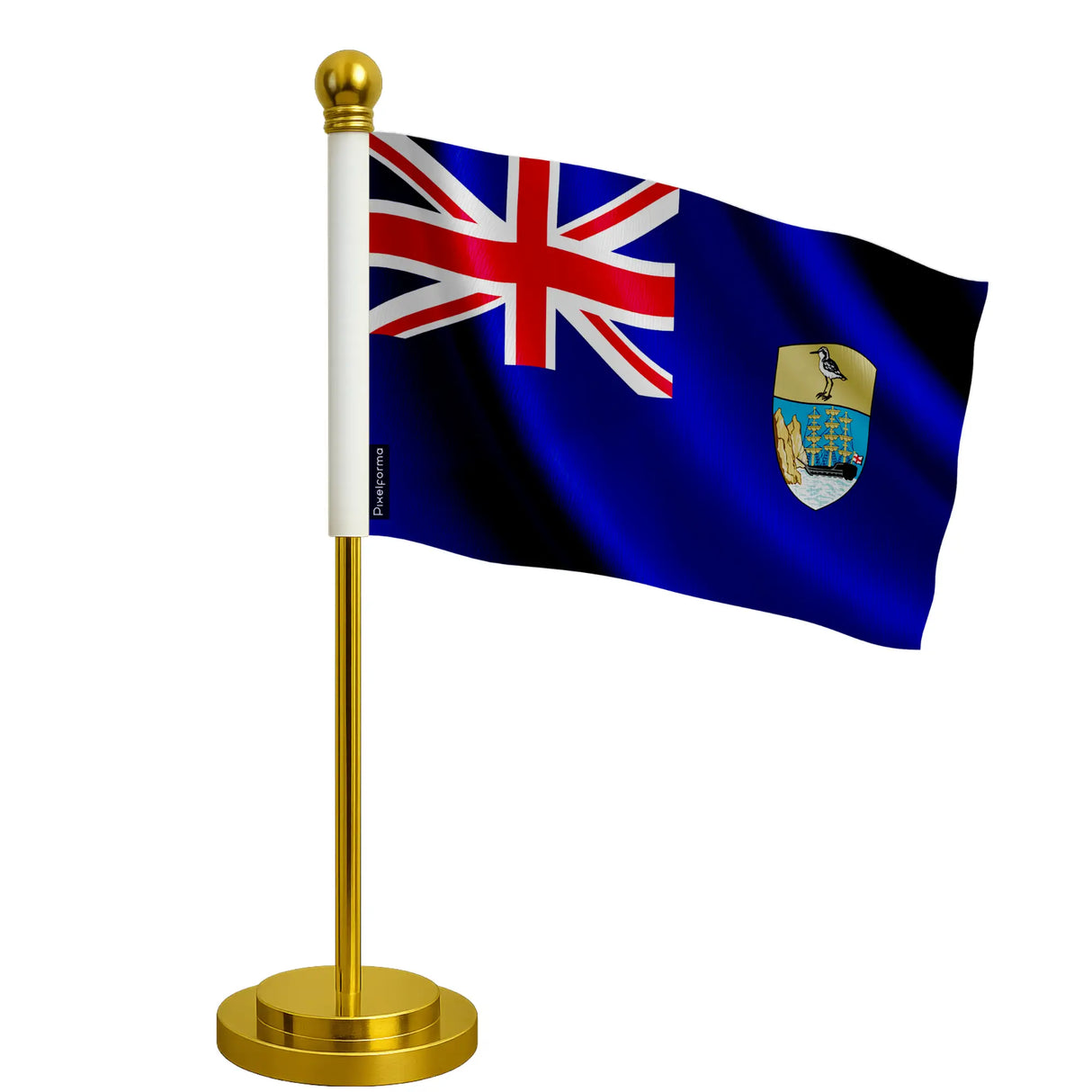 Drapeau bureau sainte-hélène polyester socle acier inoxydable