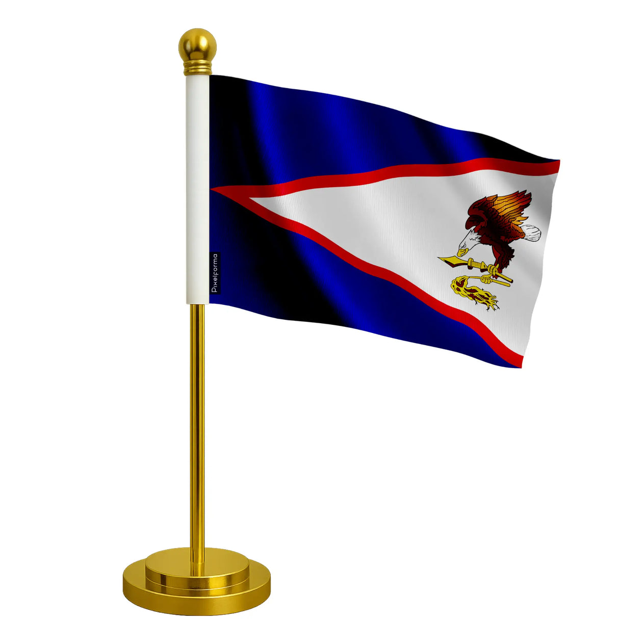 Drapeau bureau samoa américaines polyester socle acier inoxydable