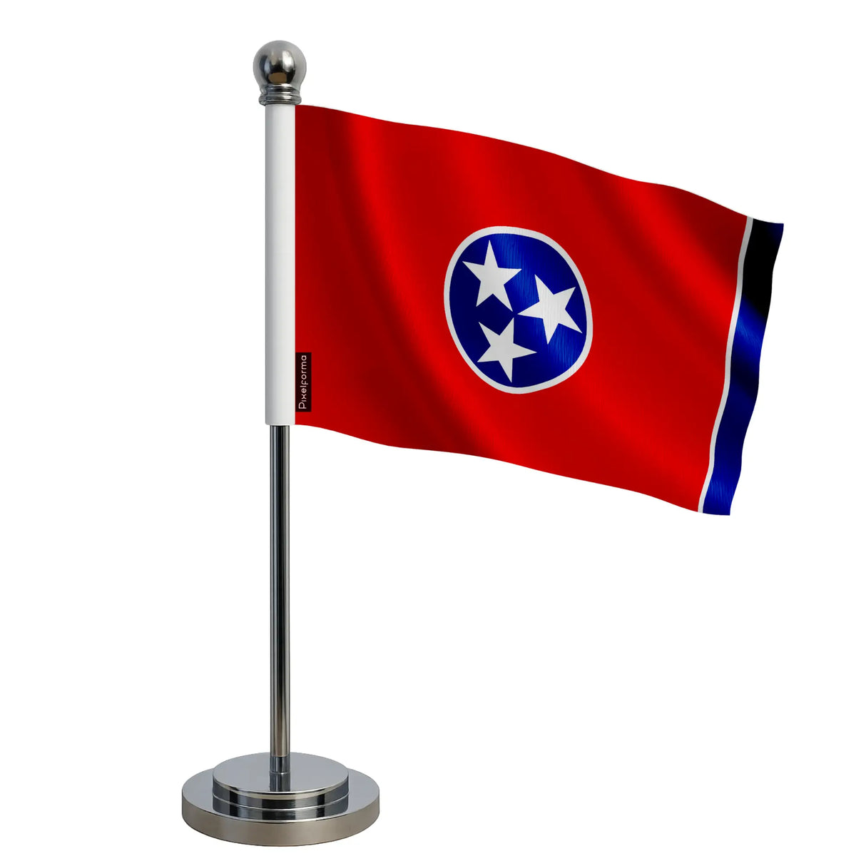 Drapeau bureau tennessee polyester socle acier inoxydable