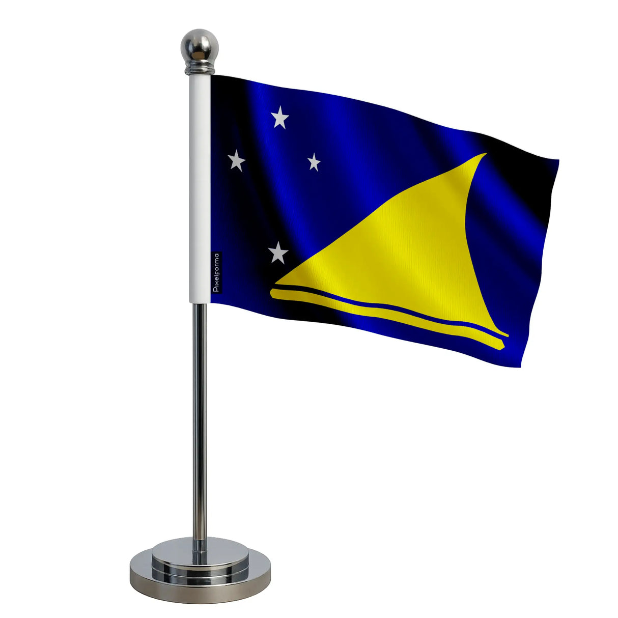 Drapeau bureau tokelau polyester socle acier inoxydable