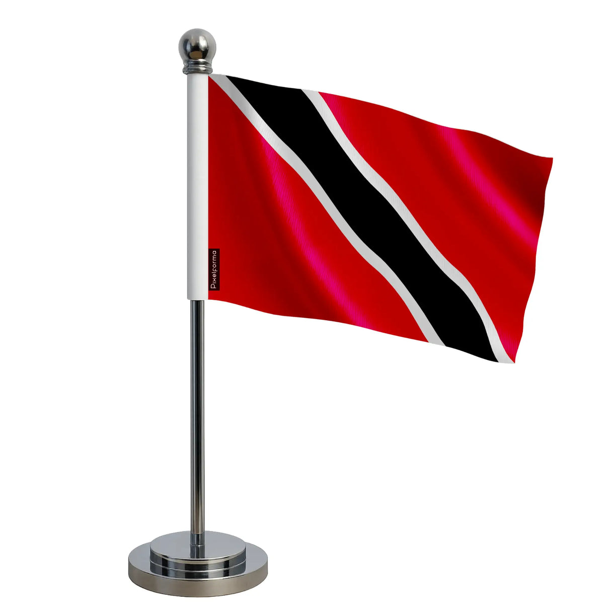 Drapeau bureau trinité-et-tobago polyester socle acier