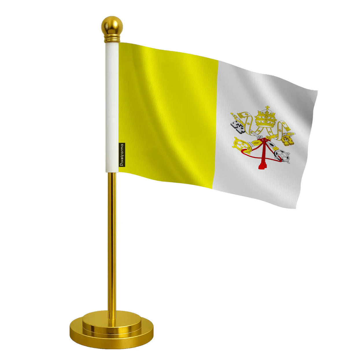 Drapeau bureau vatican polyester socle acier inoxydable