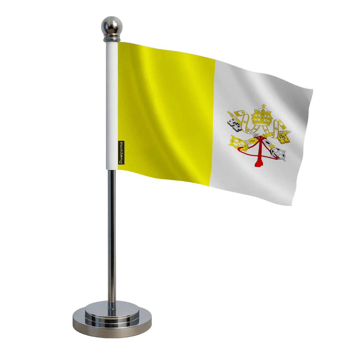 Drapeau bureau vatican polyester socle acier inoxydable