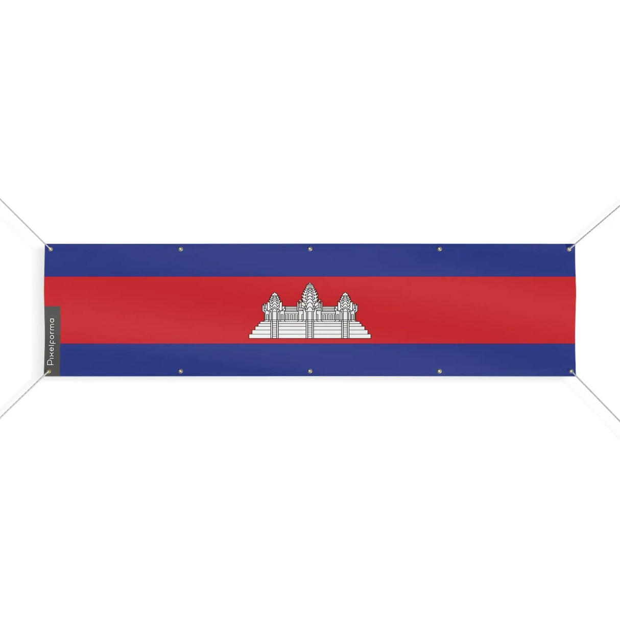 Drapeau cambodge en polyester résistant pour extérieur
