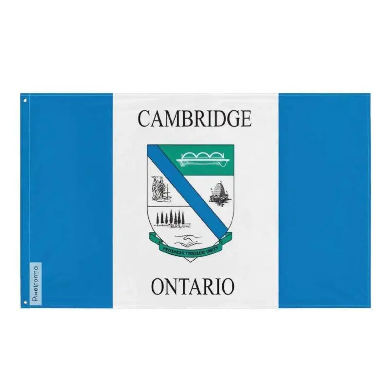 Drapeau cambridge polyester résistant avec œillets à gauche