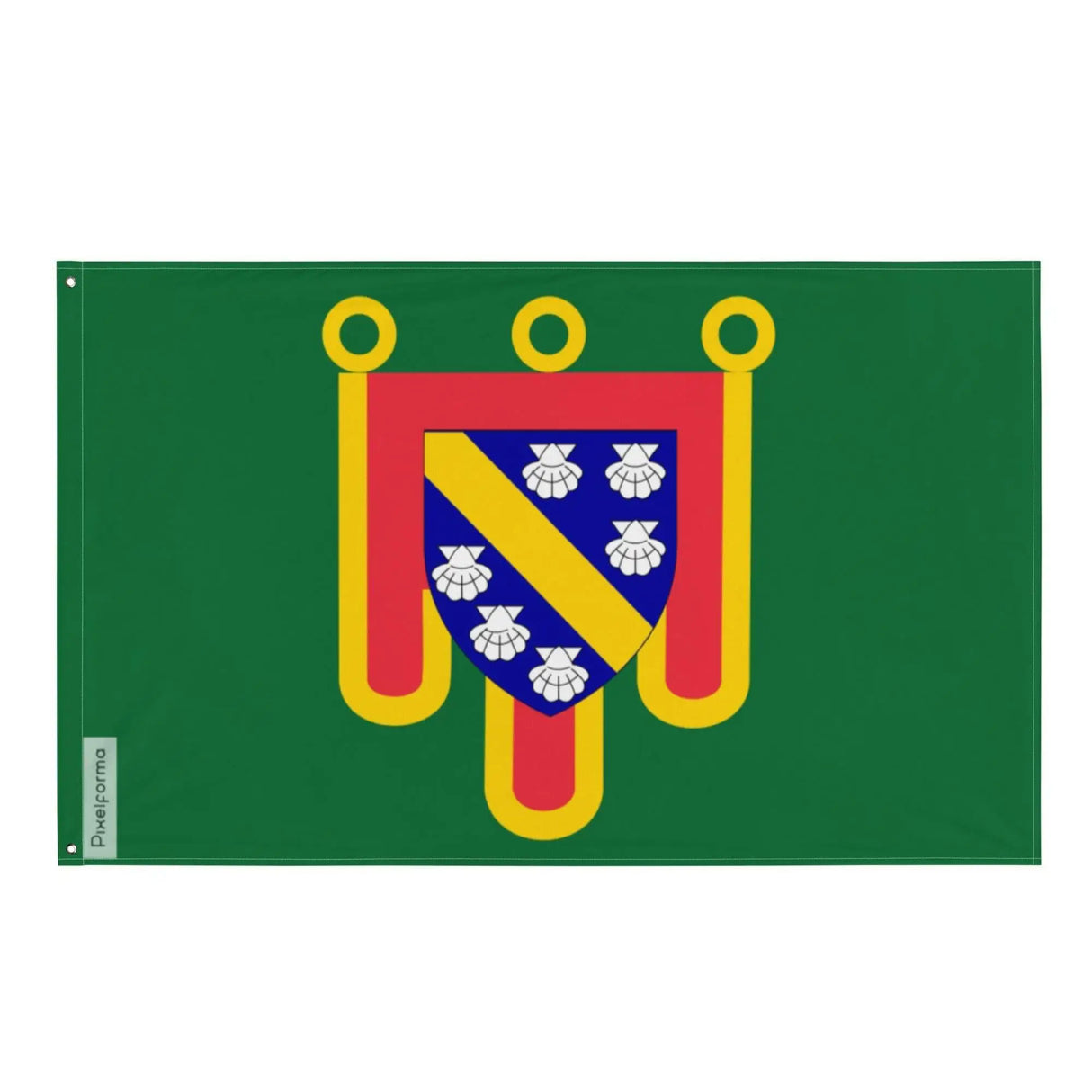 Drapeau cantal polyester résistant œillets à gauche