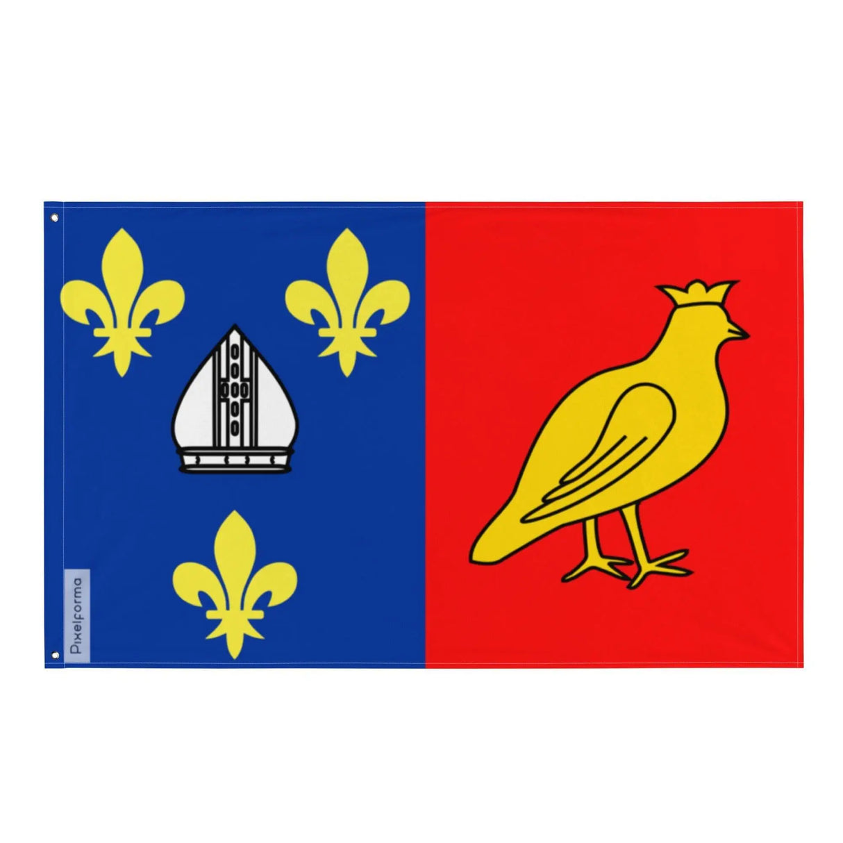 Drapeau charente-maritime polyester résistant double ourlet
