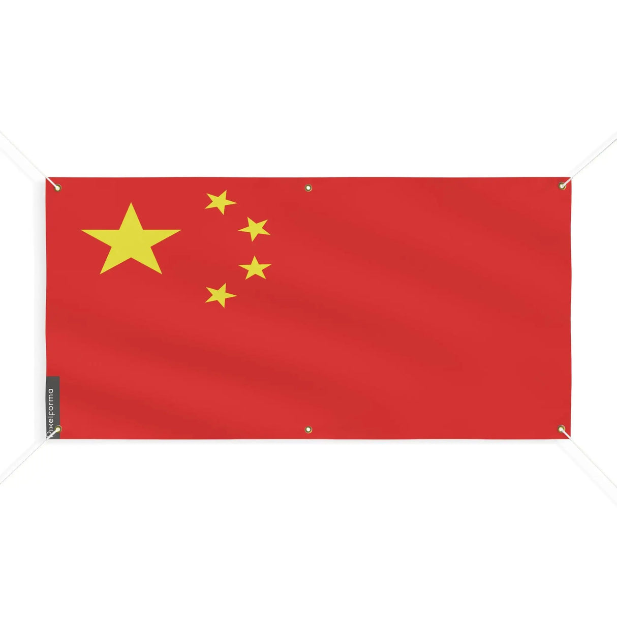 Drapeau chine en polyester résistant avec 6 œillets