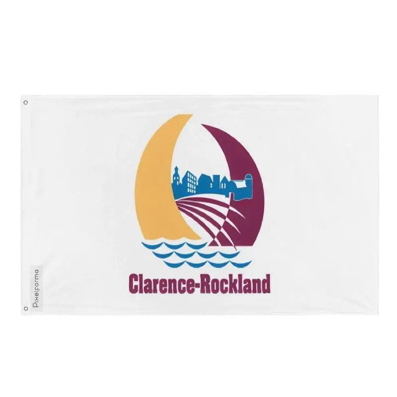 Drapeau clarence-rockland polyester résistant œillets à gauche
