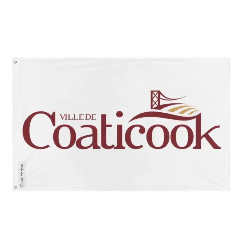 Drapeau coaticook polyester résistant avec œillets à gauche