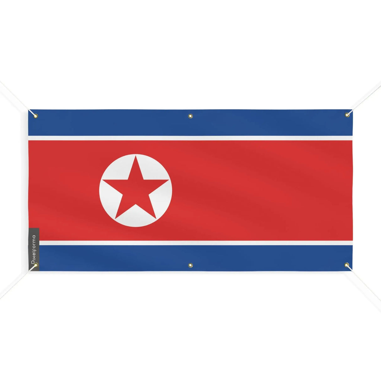 Drapeau corée du nord polyester résistant six œillets