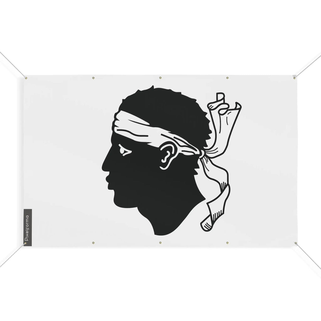 Drapeau corse polyester résistant avec œillets renforcés