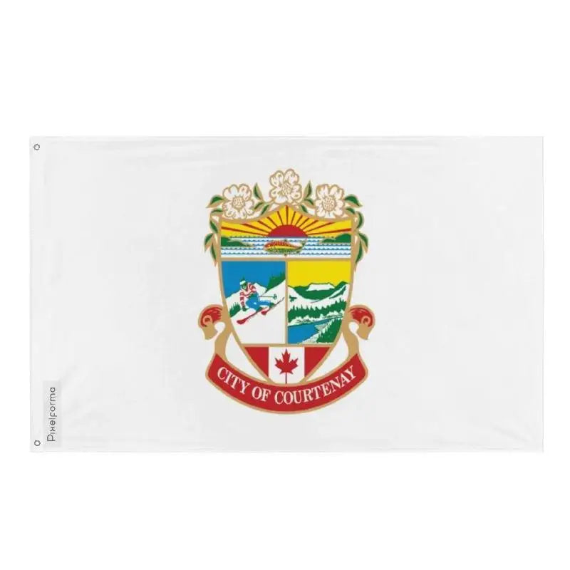 Drapeau courtenay polyester résistant œillets à gauche
