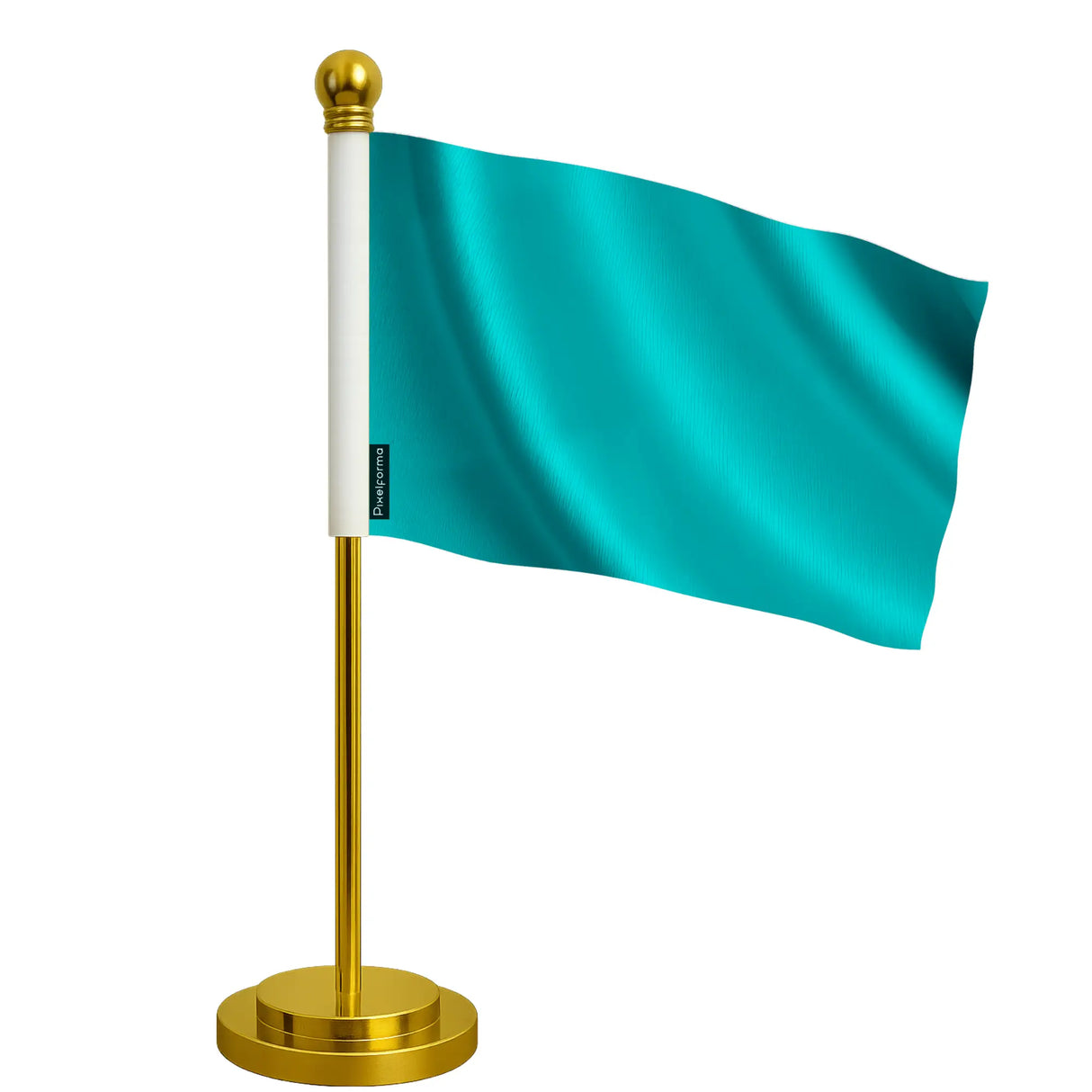 Drapeau de bureau france bleu tuquoise foncé polyester acier