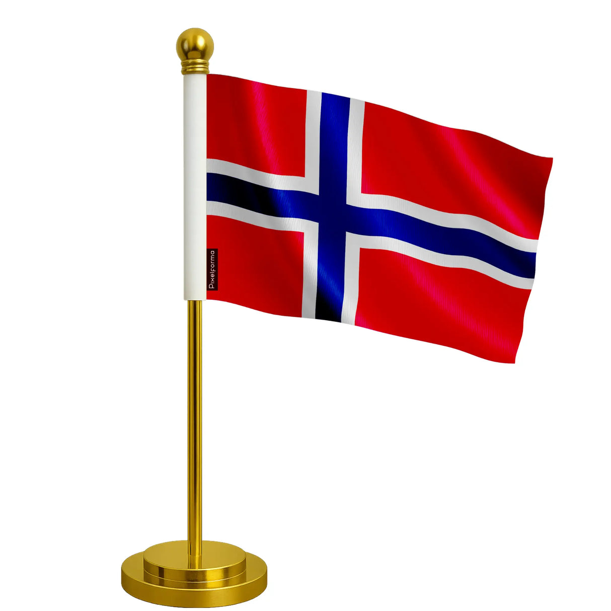 Drapeau de bureau l’île bouvet polyester socle acier inoxydable