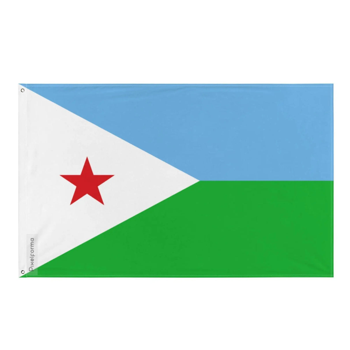 Drapeau djibouti polyester résistant avec œillets à gauche