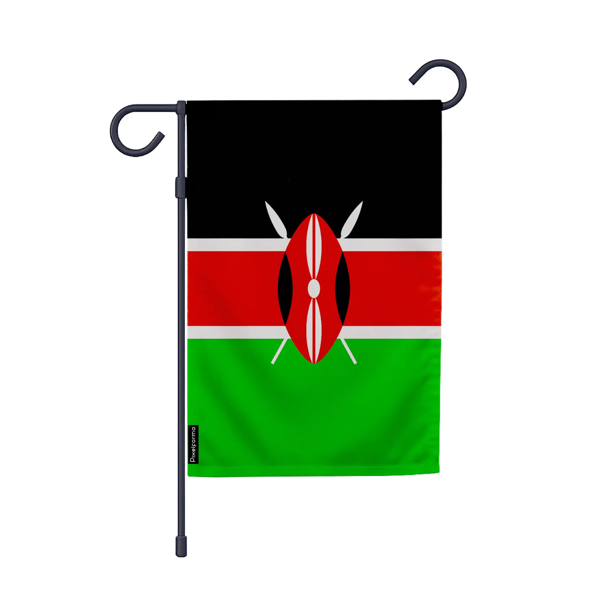 Drapeau de jardin kenya polyester résistant horizontal