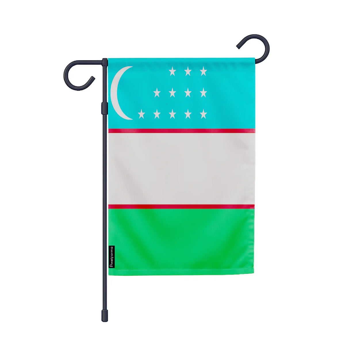 Drapeau de jardin ouzbékistan polyester couleurs vibrantes