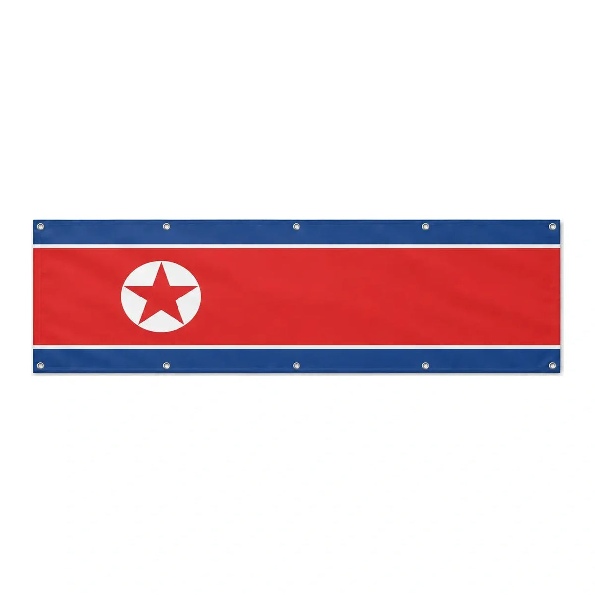 Drapeau de la Corée du Nord grand format XL en polyester avec dix œillets