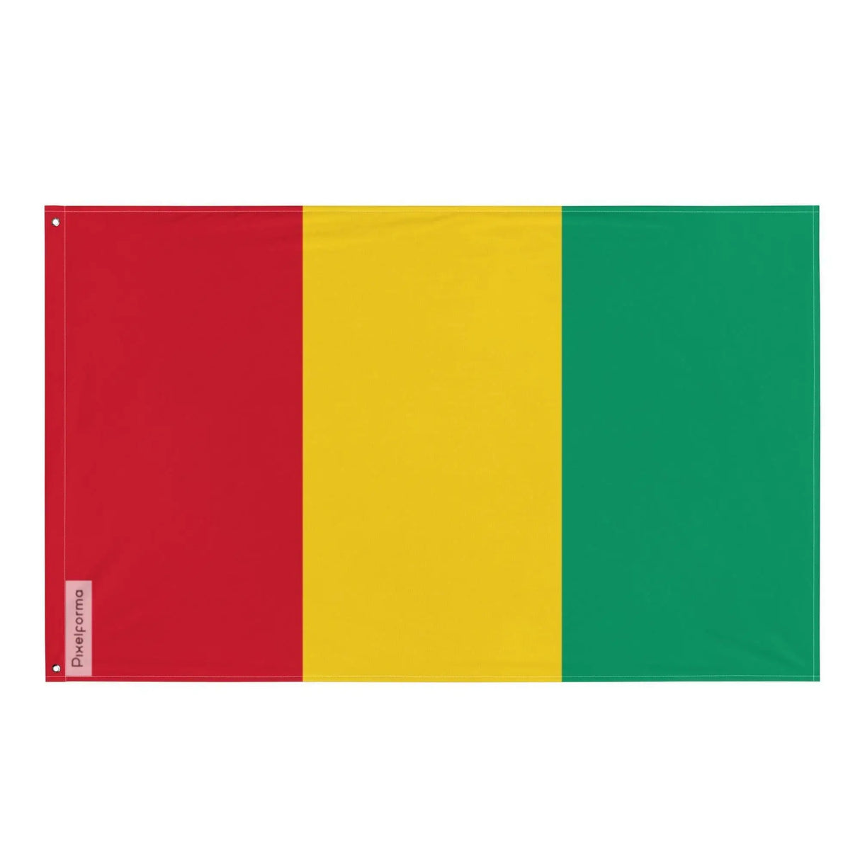 Drapeau guinée polyester résistant avec œillets à gauche