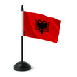 Drapeau de table albanie polyester avec socle noir élégant