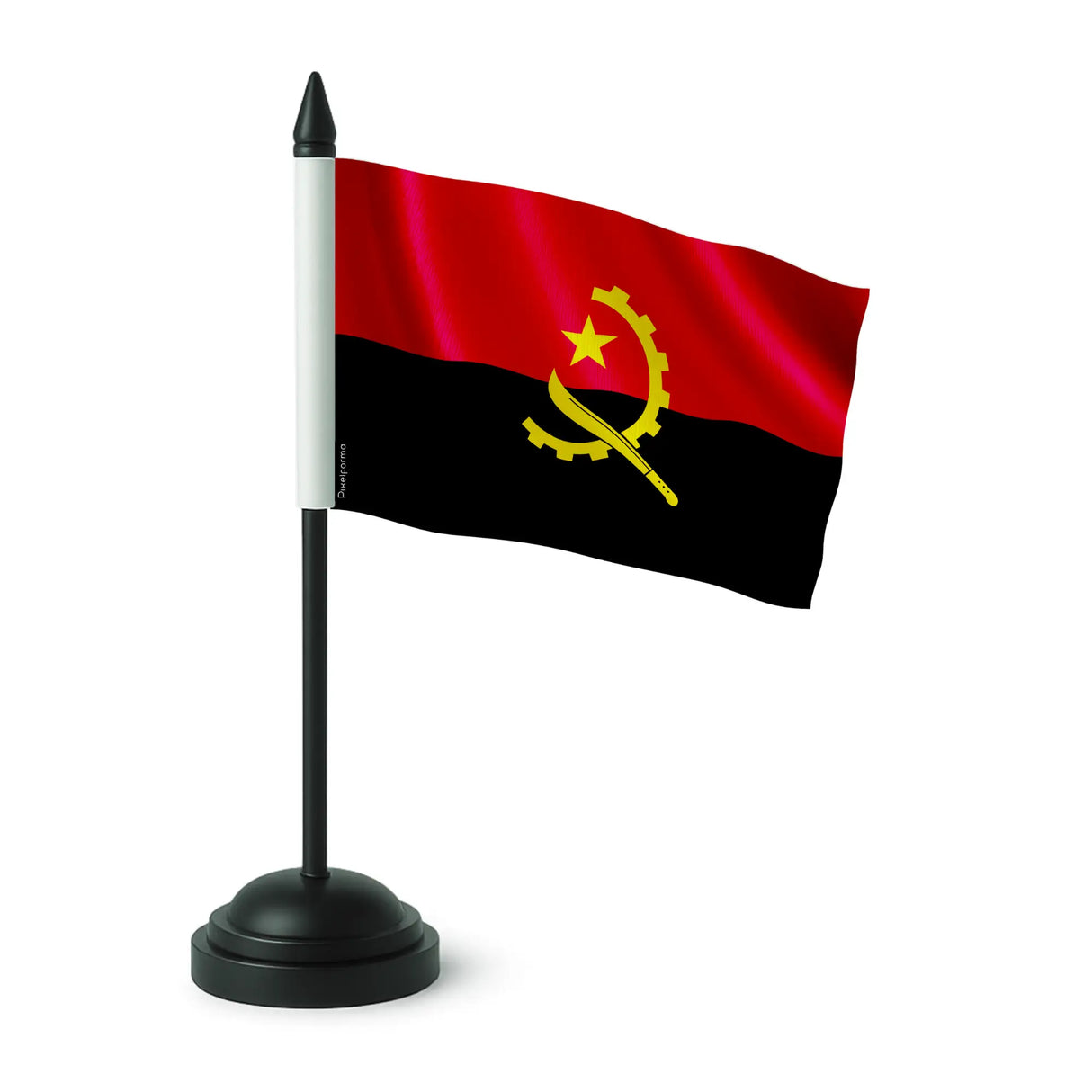 Drapeau de table angola polyester socle plastique noir