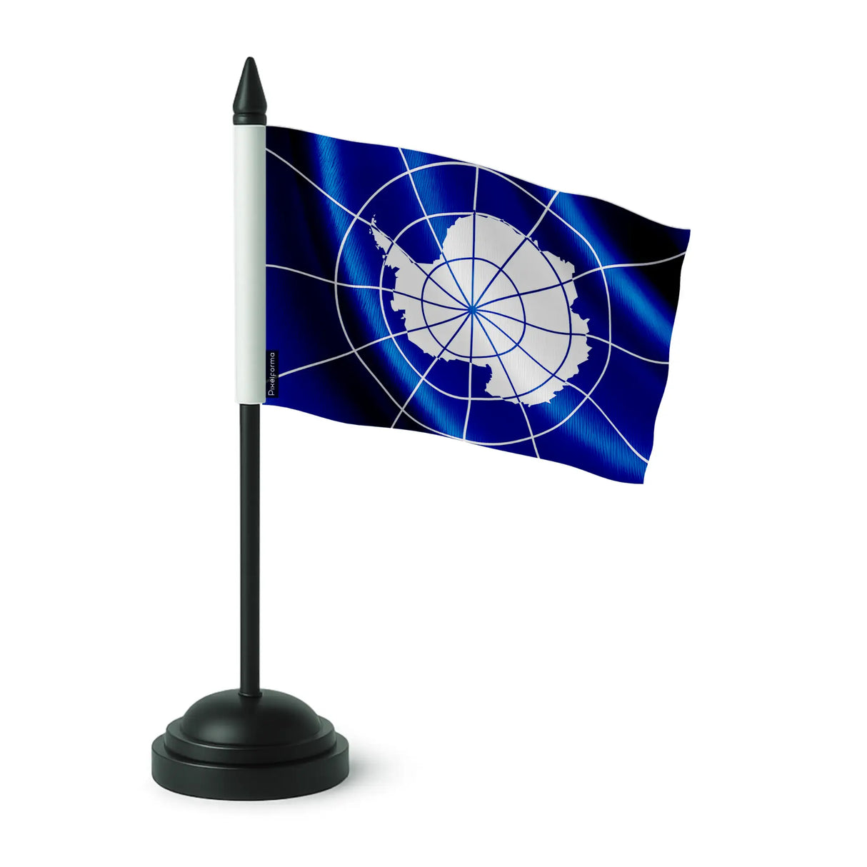 Drapeau de table antarctique polyester socle plastique noir