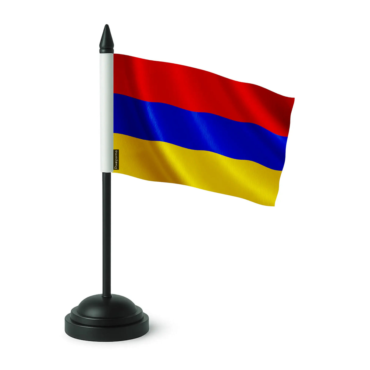 Drapeau de table arménie polyester socle plastique noir