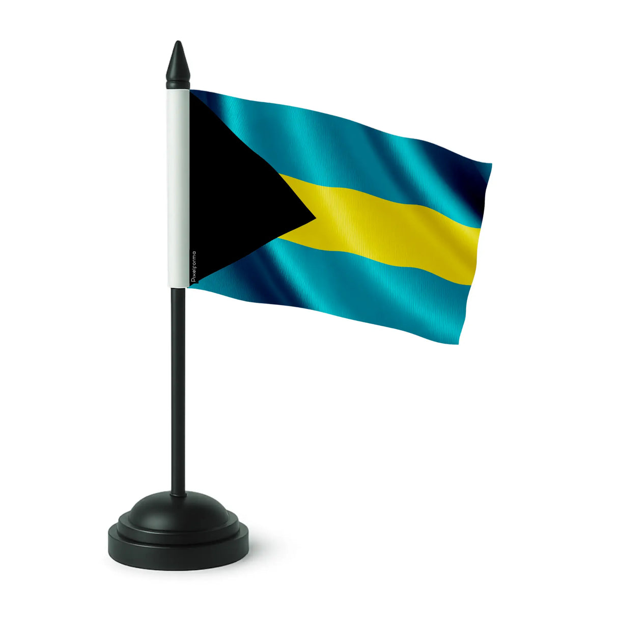 Drapeau de table bahamas polyester socle plastique noir