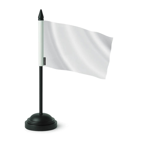 Drapeau de table blanc france polyester socle plastique noir