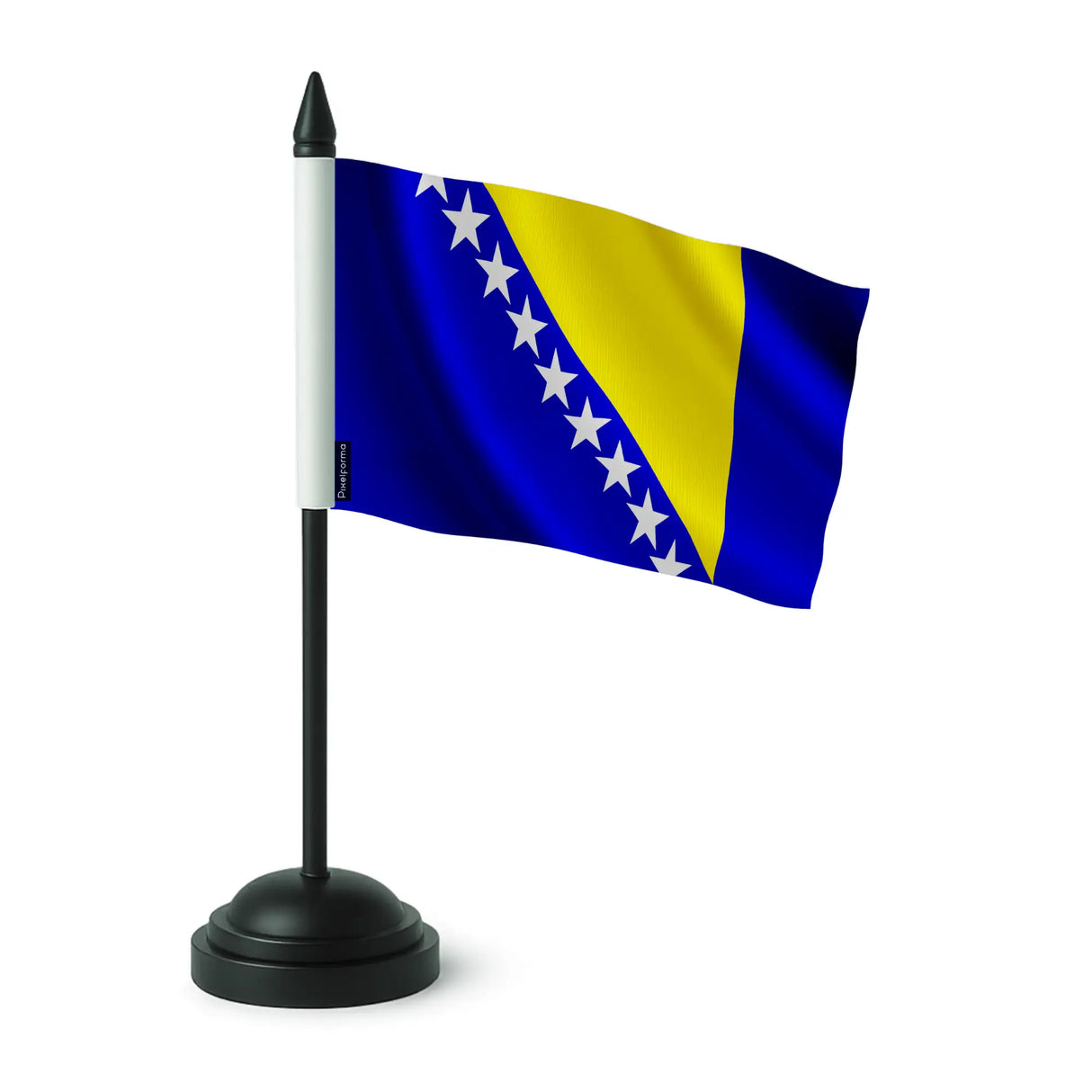 Drapeau de table bosnie-herzégovine polyester socle noir