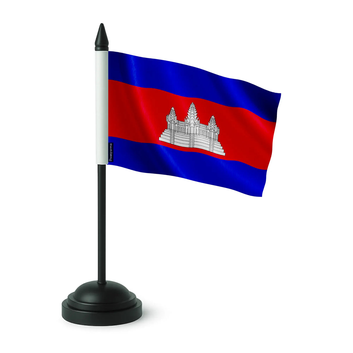 Drapeau de table cambodge polyester socle plastique noir