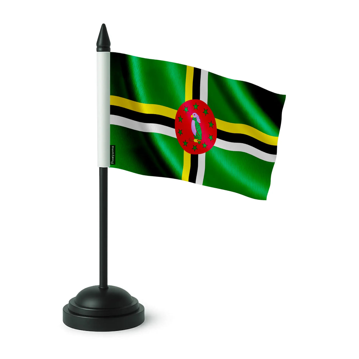 Drapeau de table dominique polyester socle plastique noir