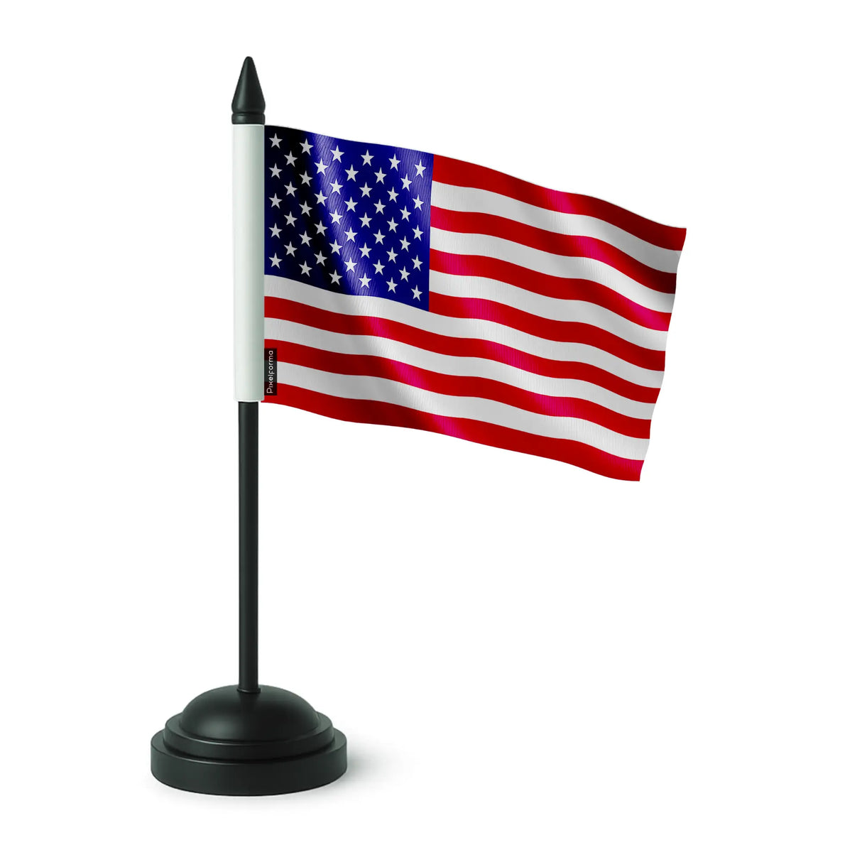 Drapeau de table états-unis polyester socle plastique noir