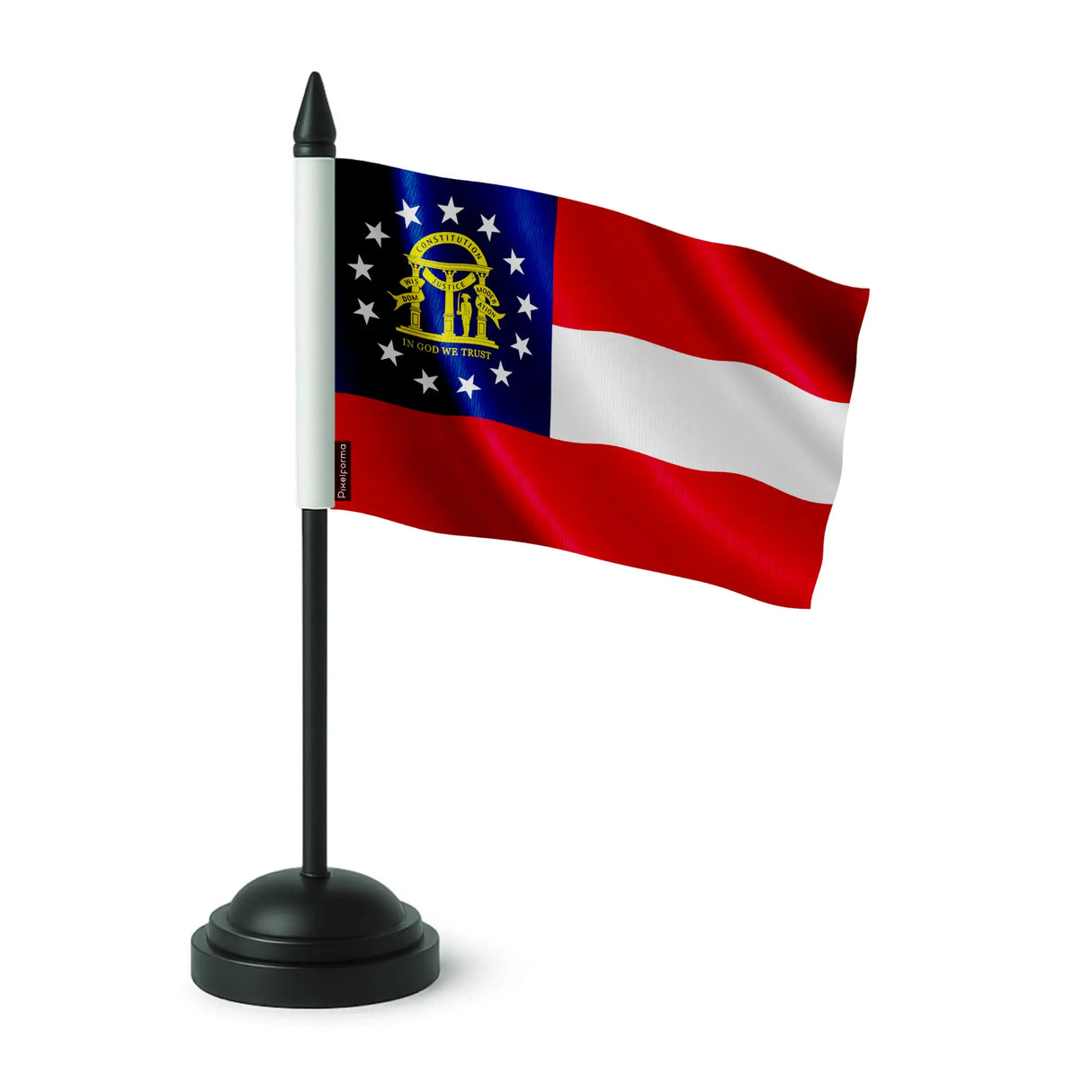 Drapeau de table géorgie en polyester socle plastique noir