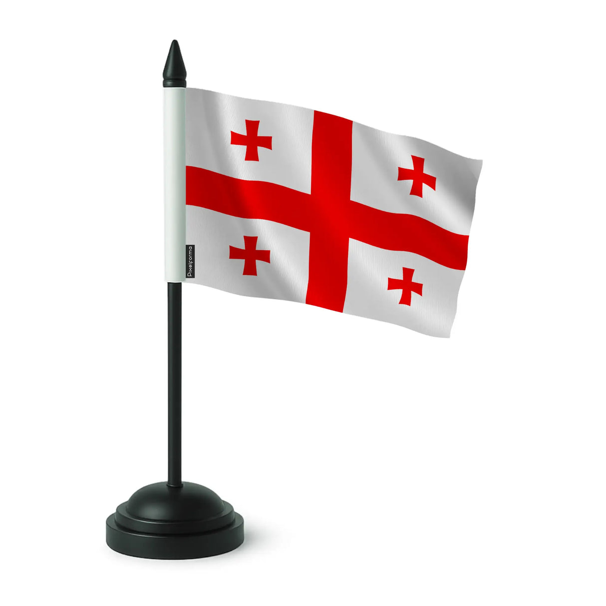 Drapeau de table géorgie polyester socle plastique noir